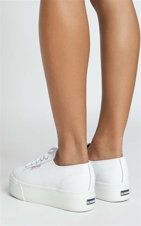 wide width white platform sneakers.